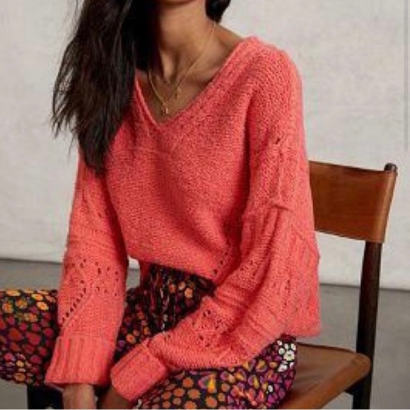 Anthropologie Sweaters - Anthropologie
Pilcro Marla V Neck
Coral Oversized
Sweater Size 2X